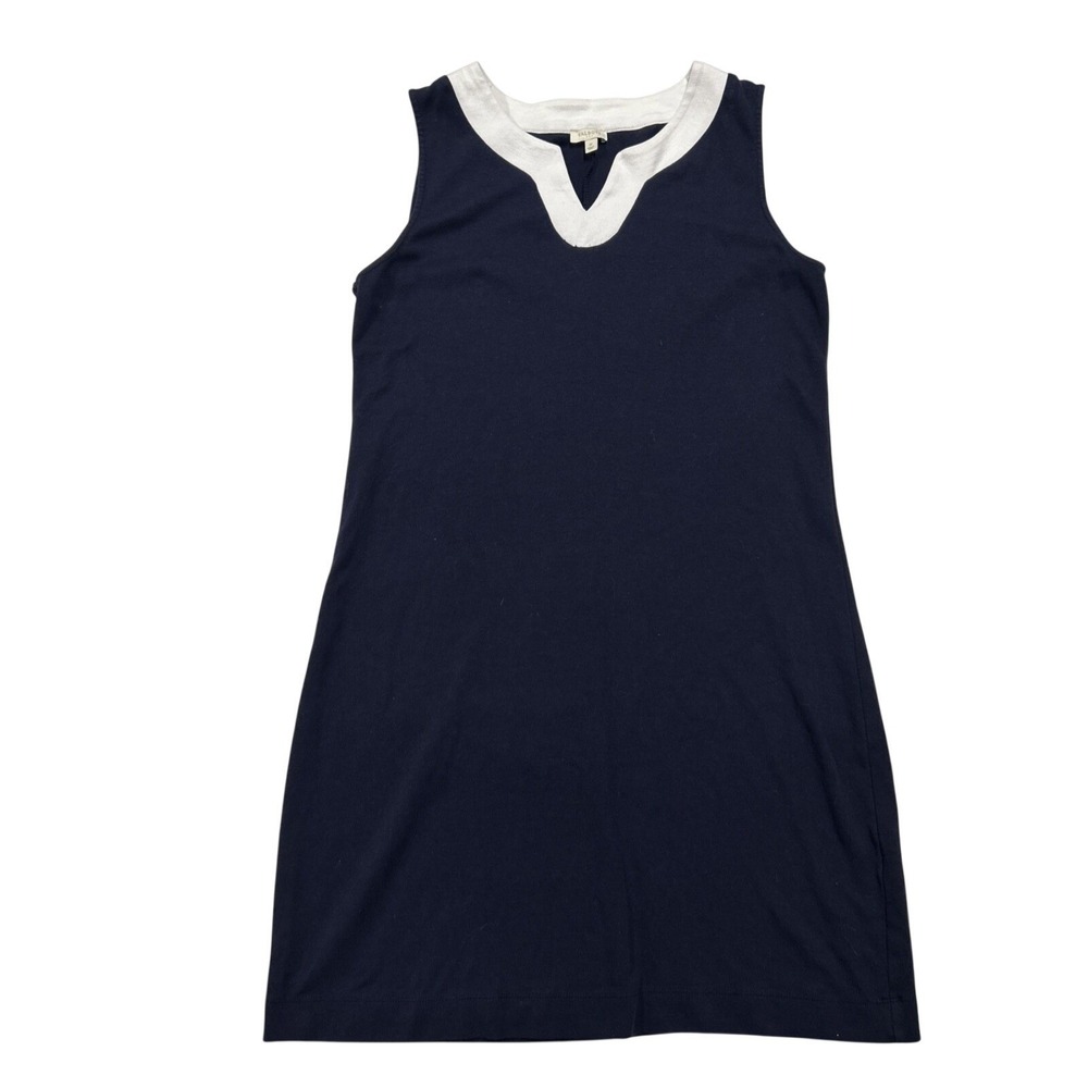 Talbots Medium Dress Navy Blue Sheath Preppy Sleeveless Business Casual